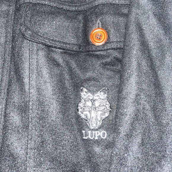 Lupo Jacket Mens L Black Sailor Coat Leather Buttons Wool Zip - Picture 1 of 6